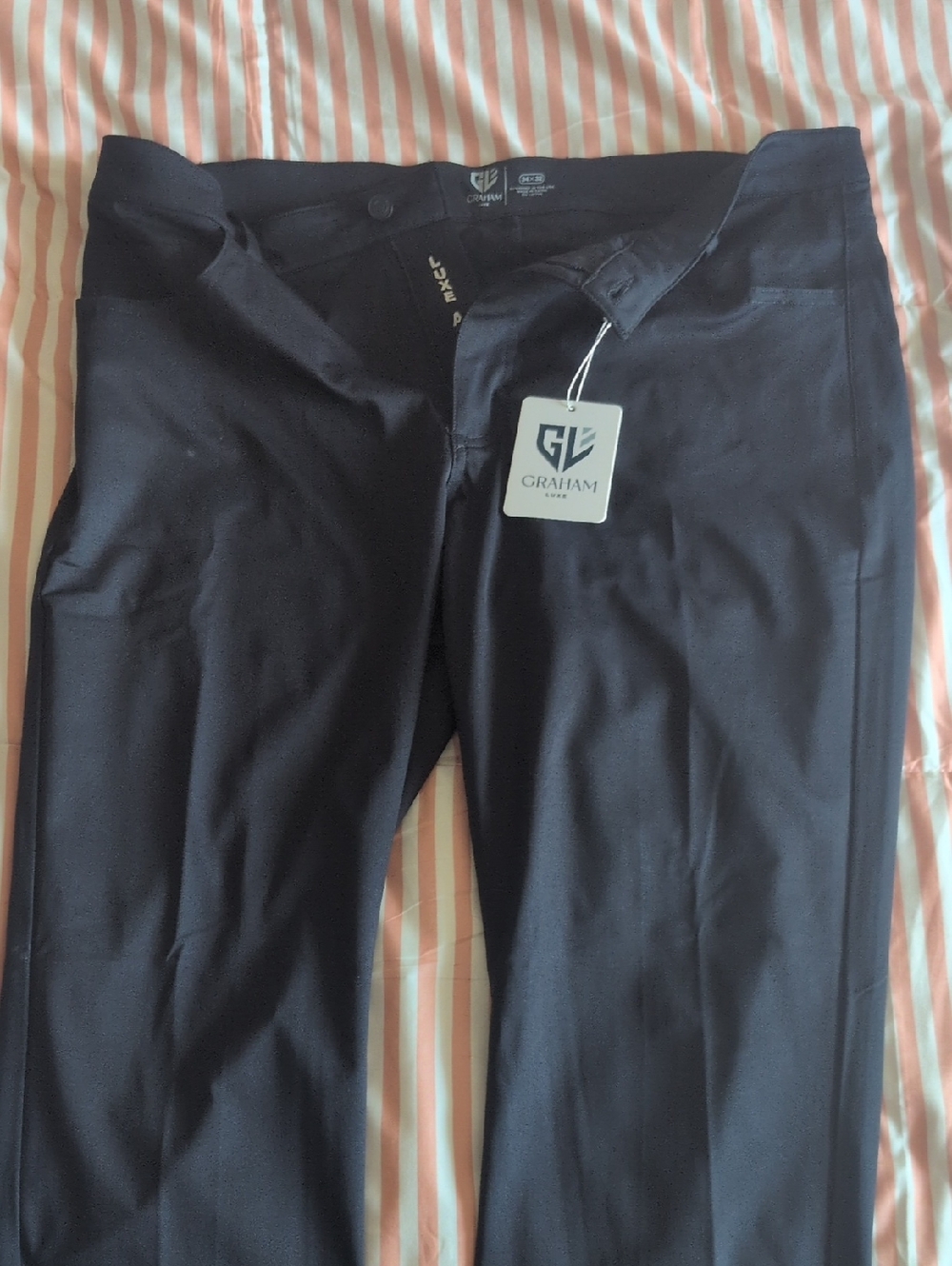 Men’s Black Dress Pants — Stretch Tailored Fit Golf